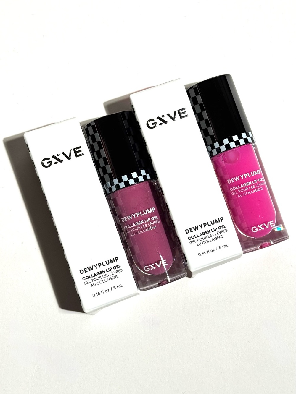 2 Discontinued DewyPlump Collagen Lip Gel by GXVE - in Peony and Purple Irises